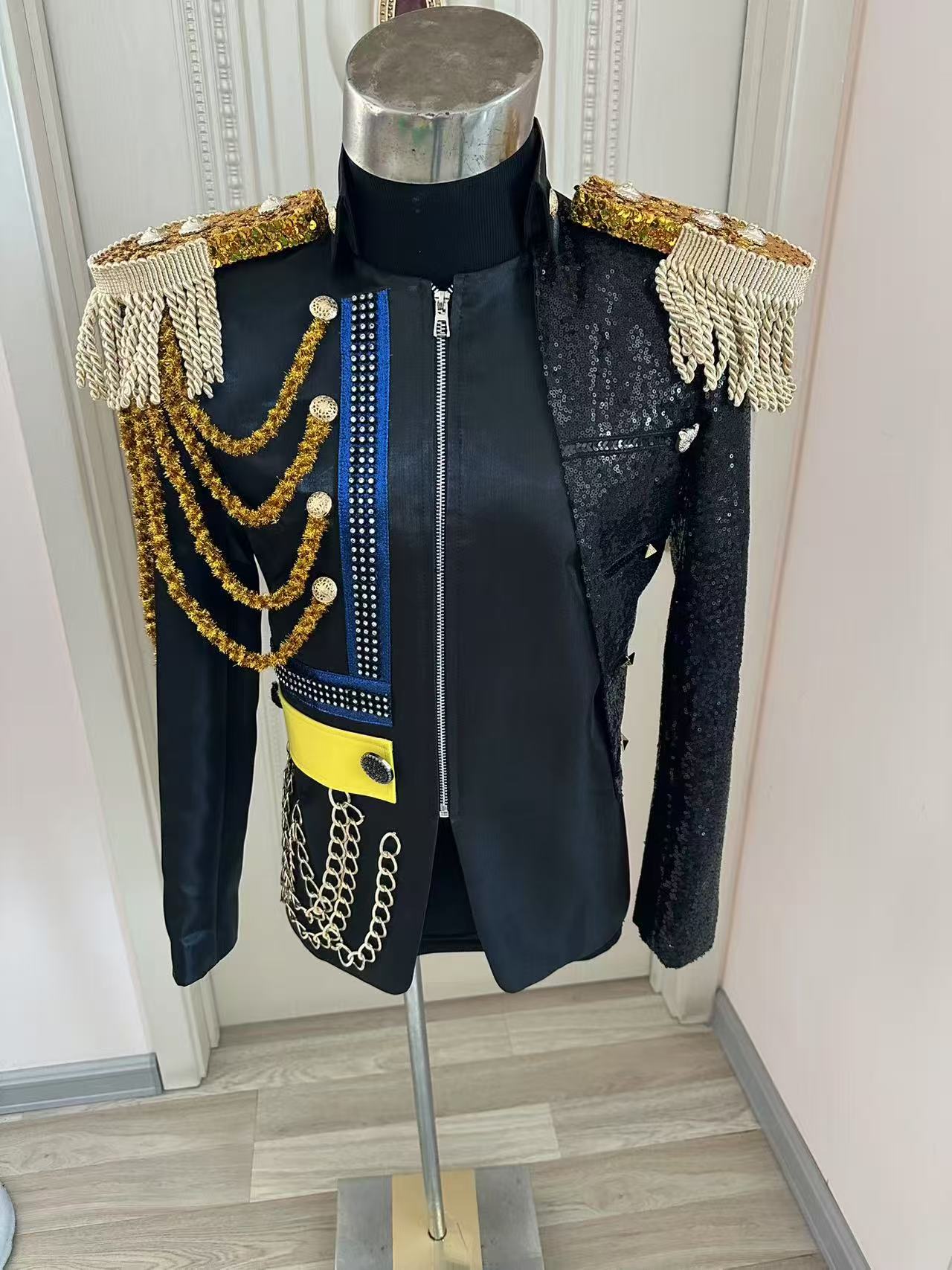 Men Formal Wear Dress - Nowa męska marynarka z frędzlami, królewska,