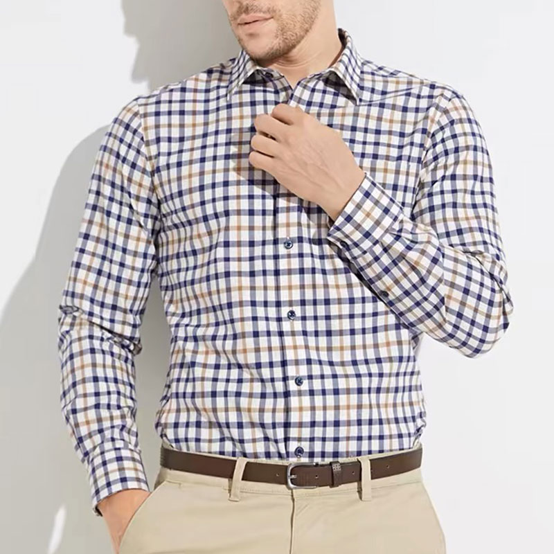 Men Formal Wear In Summer - Męska z długim rękawem koszula w