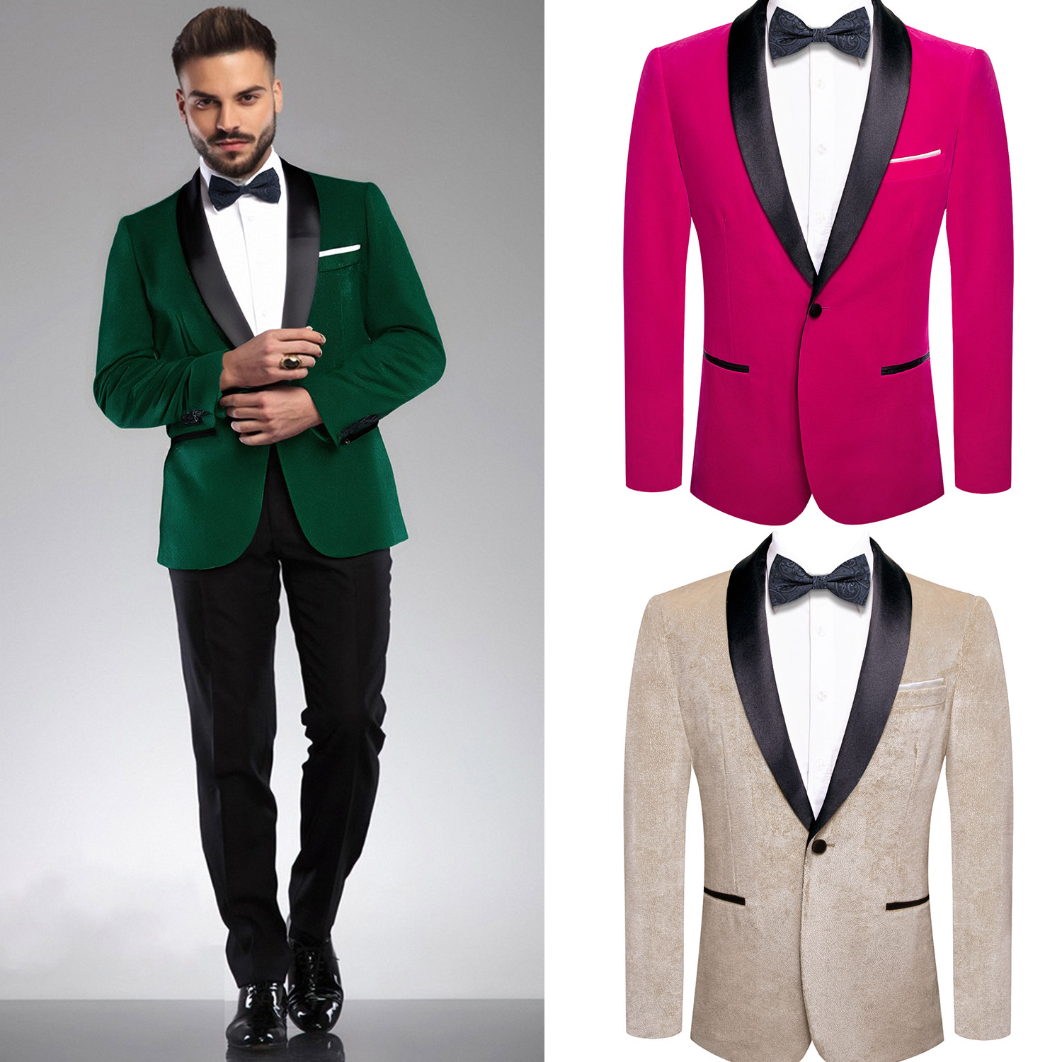 Men Formal Wear Without Suit - Marynarka jednorzędowa (bez muchy) elegancka, formalna