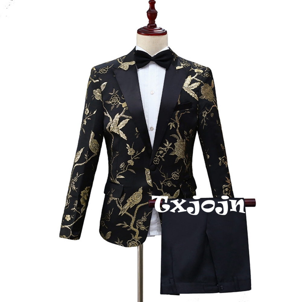 Men Formal Party Wear Outfit - Nowy, wykwintny garnitur żakardowy 2-częściowy dla