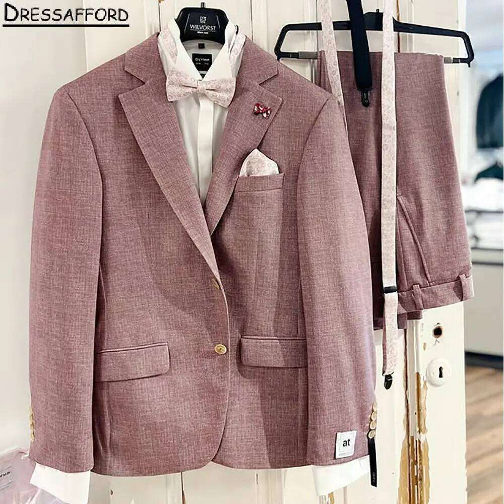 Men Formal Wear Pink - Różowe eleganckie garnitury ślubne męskie, garnitur