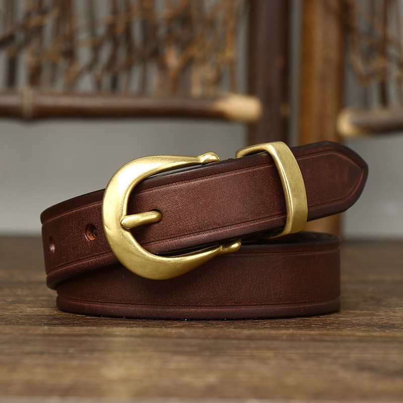 Formal Belt Leather Thin - Pasek damski ze skóry naturalnej bydlęcej,