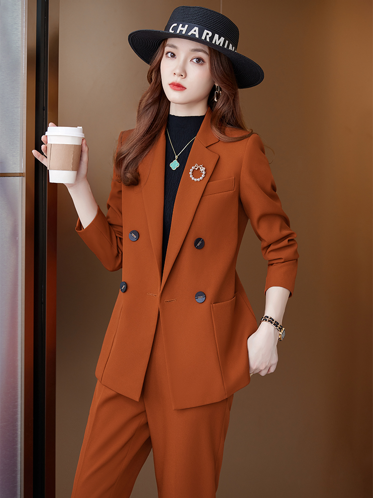 Men'S Formal Wear In Winter - Damski dwuczęściowy garnitur biznesowy, dwurzędowa marynarka