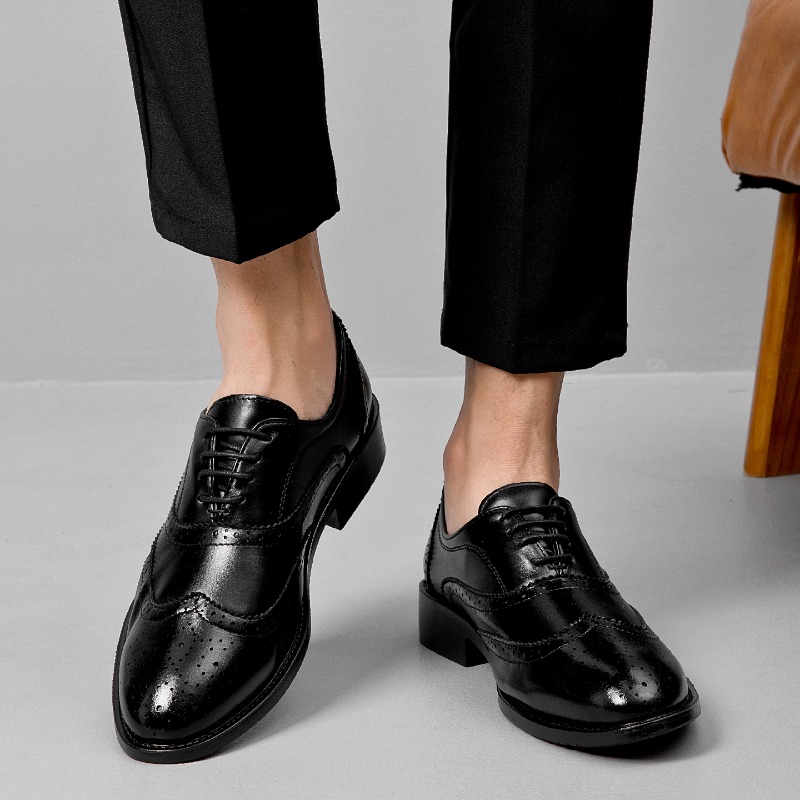 Men Formal Wear In Summer - Eleganckie skórzane buty męskie, klasyczne wsuwane