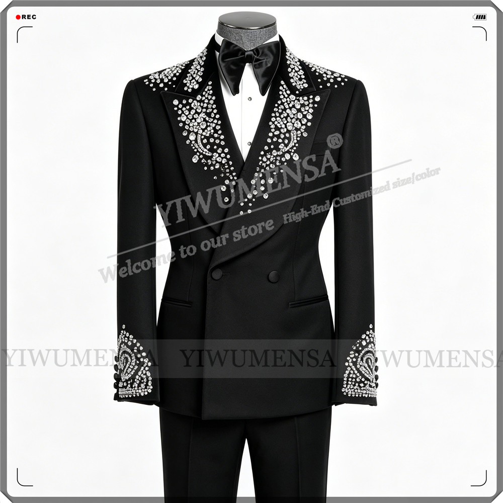 Men Formal Party Wear Outfit - Luksusowy garnitur ślubny męski z dżetami