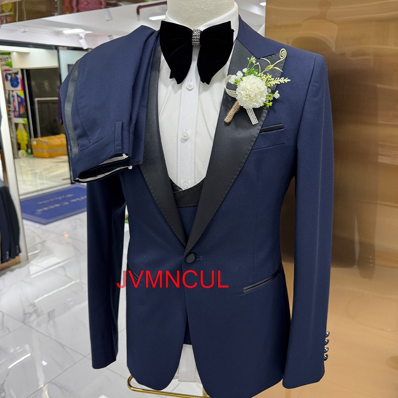 Men Formal Party Wear Outfit - Męski garnitur 3-częściowy slim fit na