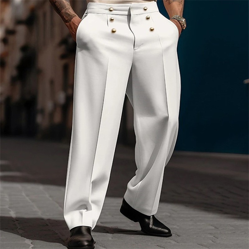 Men Formal Wear In Summer - Męskie spodnie wizytowe w jednolitym kolorze,