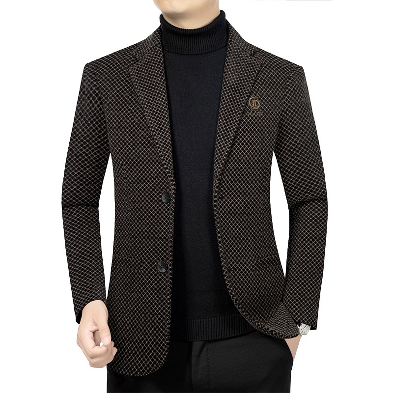 Men'S Formal Wear In Winter - Nowe Zimowe Męskie Kraciaste Marynarki Biznesowe