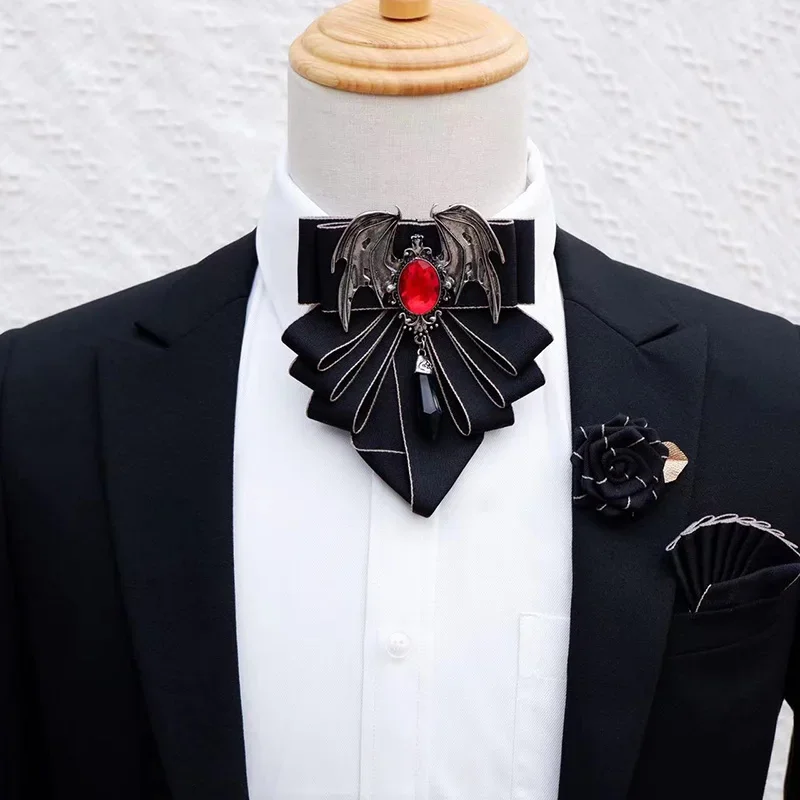 Men Formal Wear Dress - Męska muszka broszka zestaw brytyjska koreańska