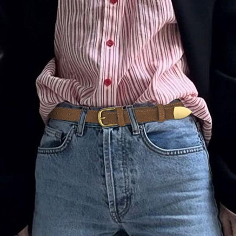 Formal Belt Leather Thin - Skórzany cienki pasek ze sprzączką Prosty,