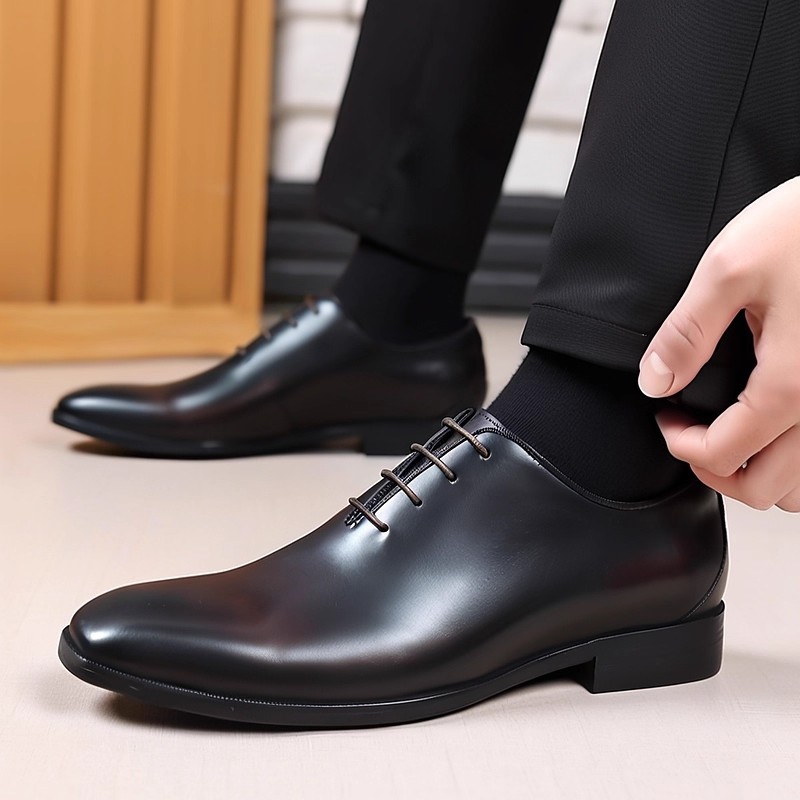 Men Formal Wear Dress - Męskie buty Oxford ze skóry naturalnej,