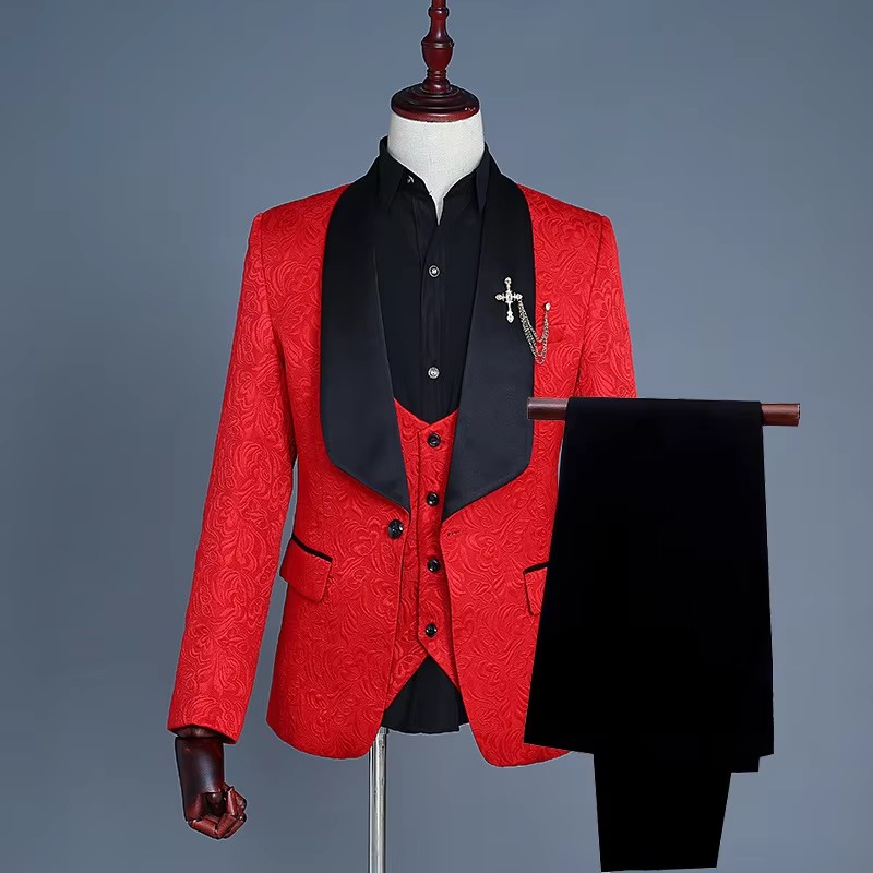 Męski różowo-biały trzyczęścio – Men Formal Wear Pink recenzja i cena