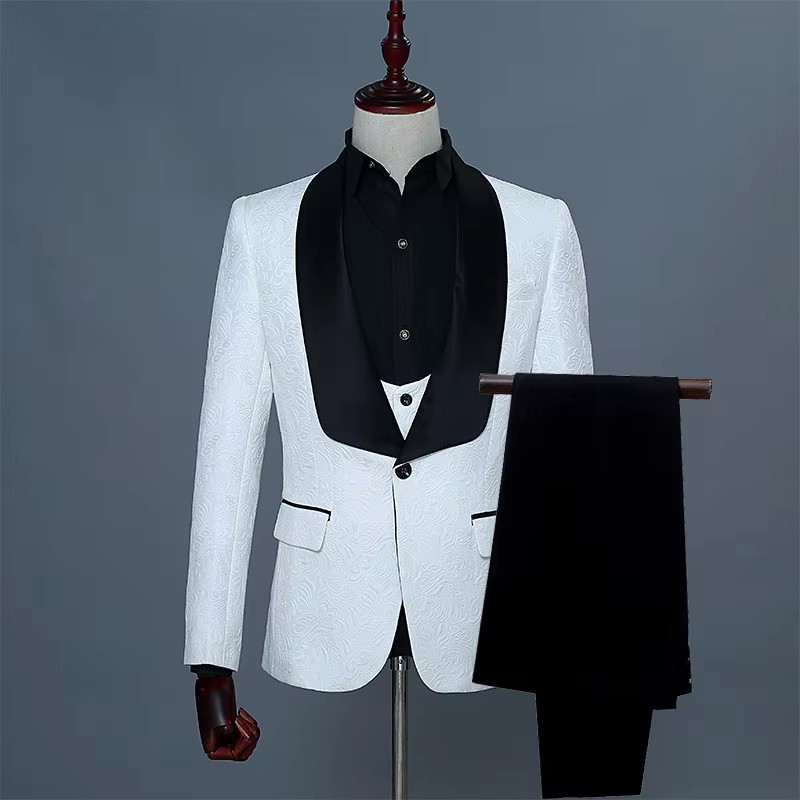 Męski różowo-biały trzyczęścio – Men Formal Wear Pink recenzja i cena