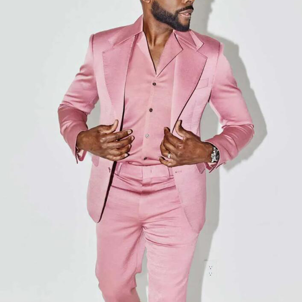 Klasyczny Różowy Garnitur Ślub – Men Formal Wear Pink recenzja i cena