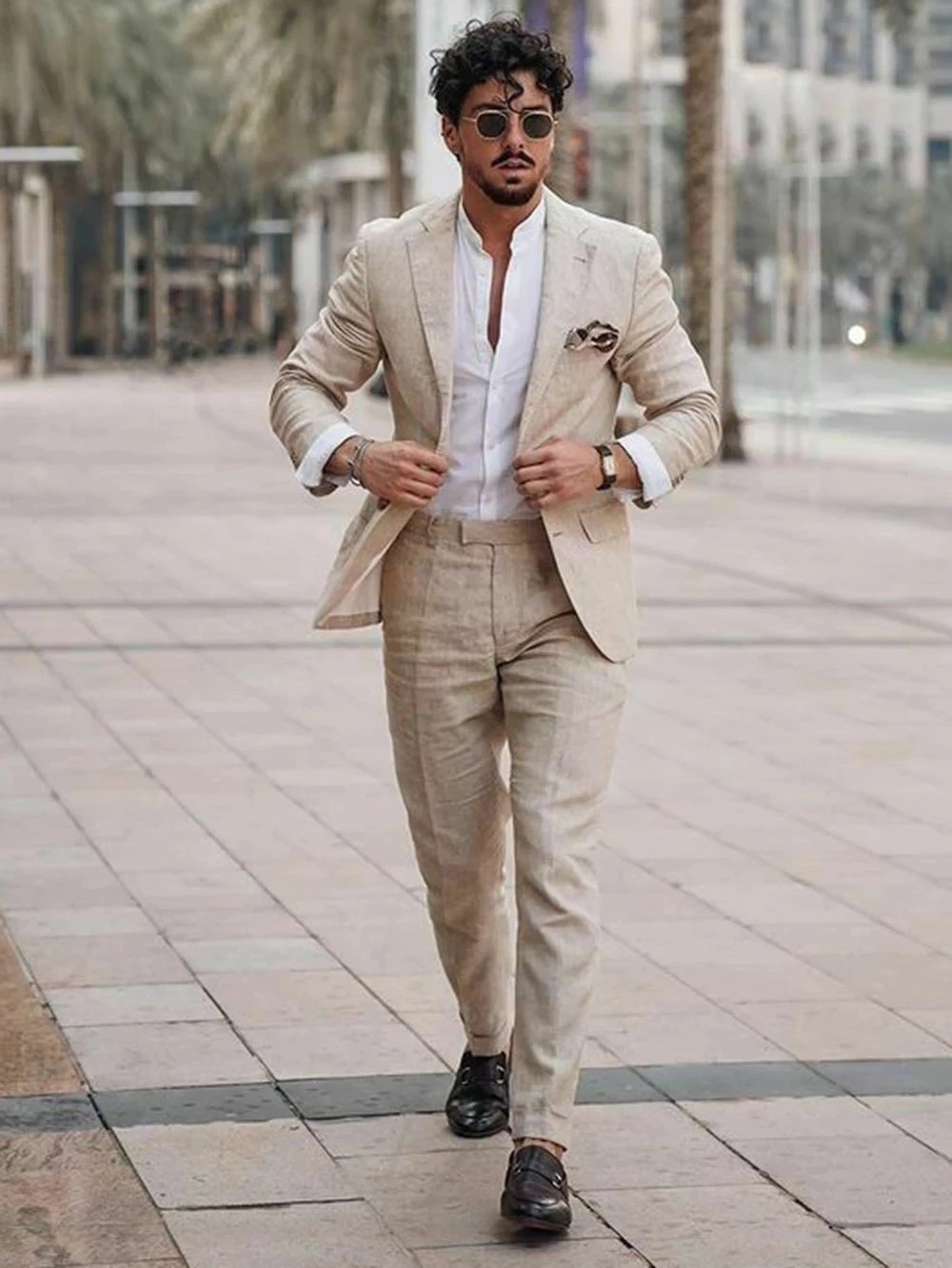 Letnie lniane garnitury męskie – Men Linen Formal Wear recenzja i cena
