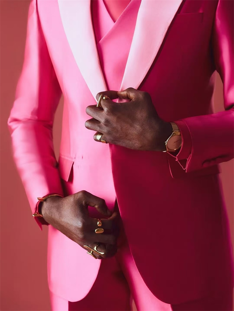 Różowo-czerwony garnitur męski – Men Formal Wear Pink recenzja i cena