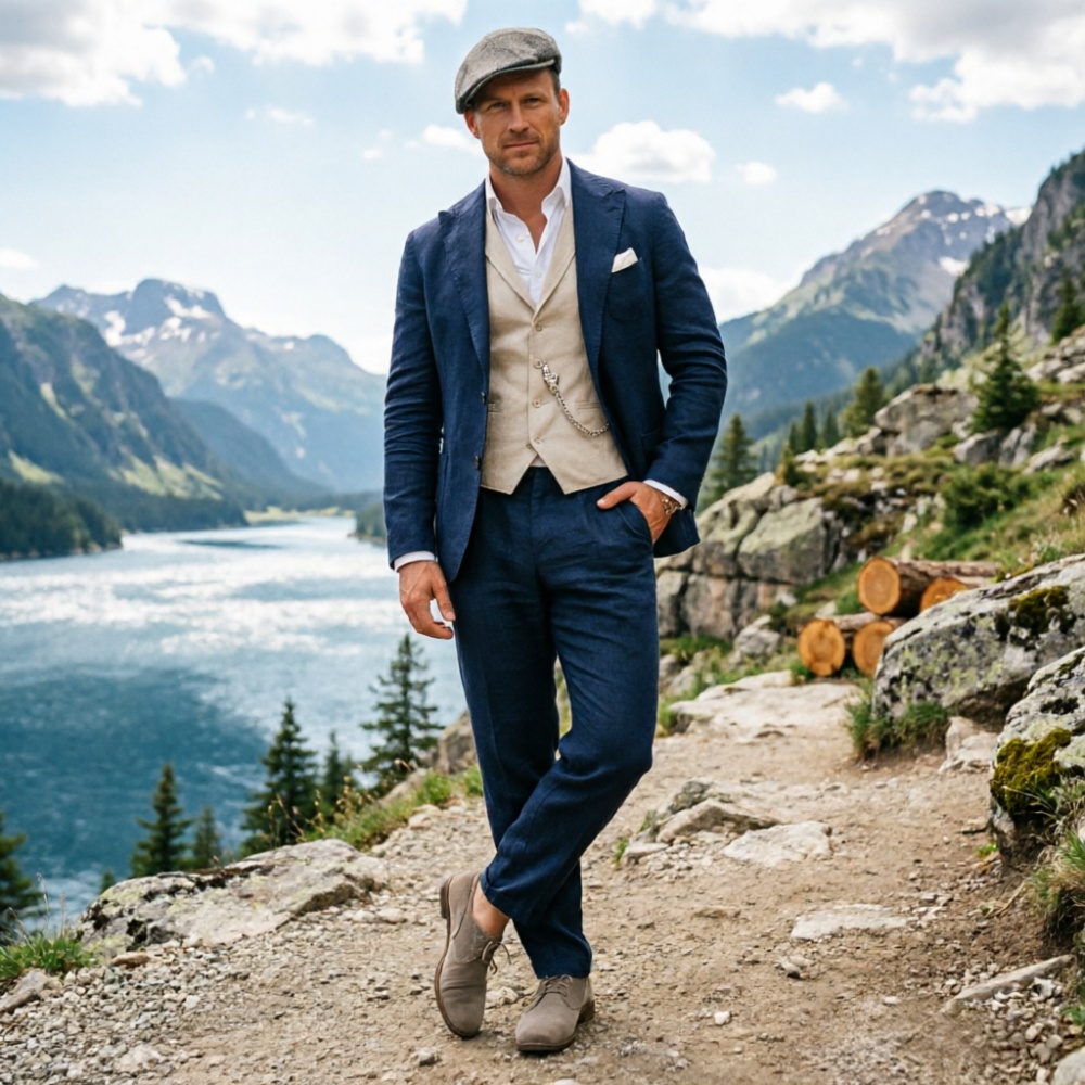 Męski garnitur trzyczęściowy z – Men Formal Party Wear Outfit recenzja i cena