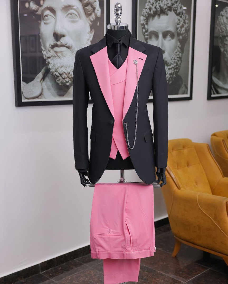 Luksusowy czarno-różowy męski  – Men Formal Wear Pink recenzja i cena