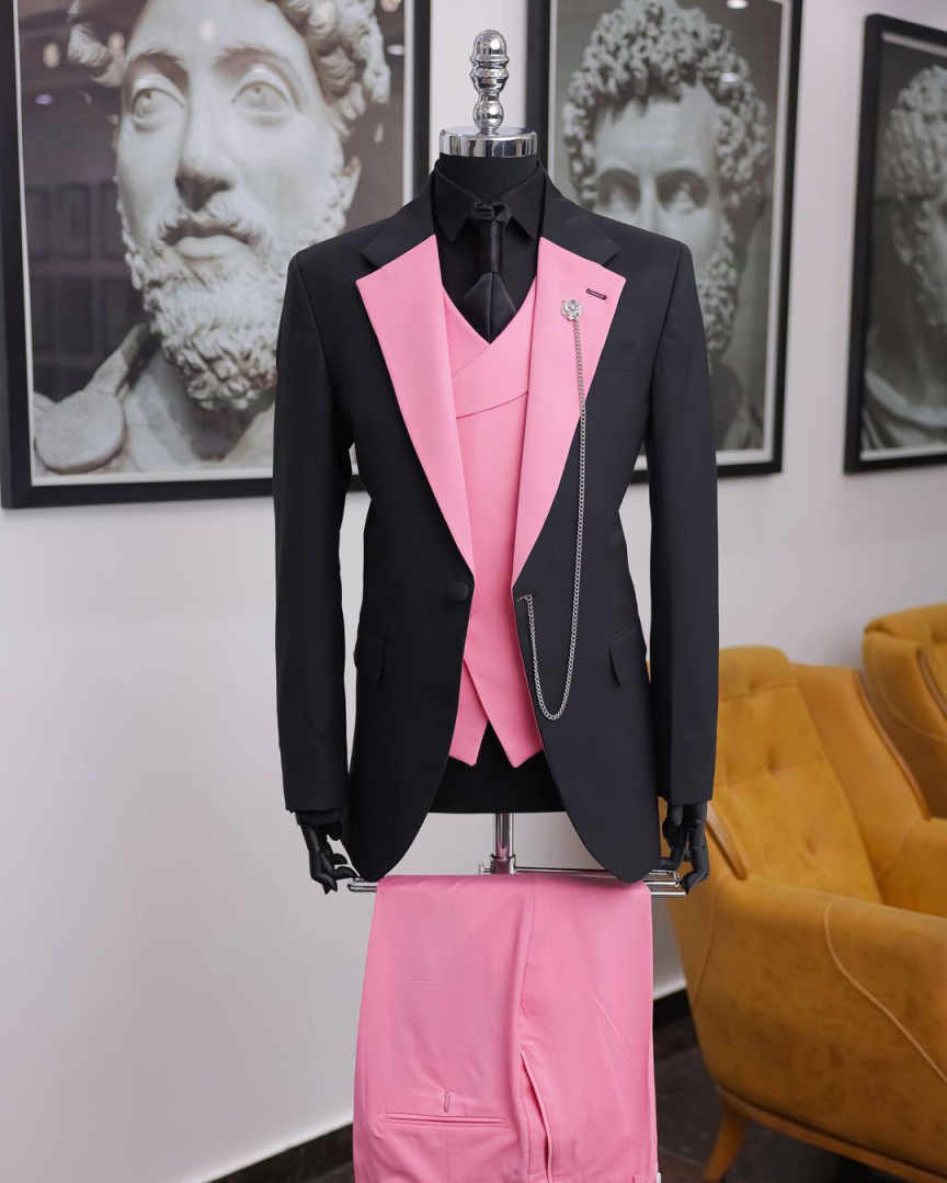 Luksusowy czarno-różowy męski  – Men Formal Wear Pink recenzja i cena