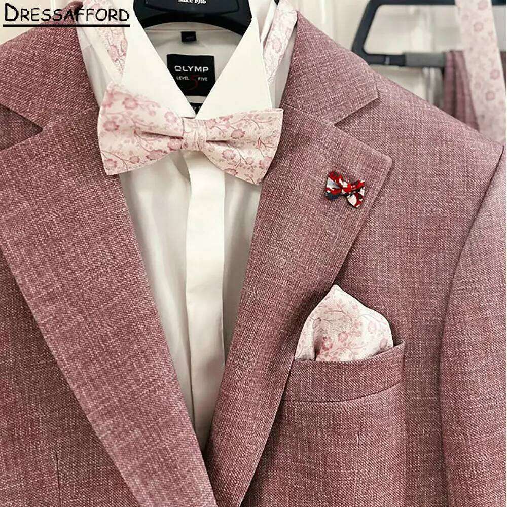 Różowe eleganckie garnitury śl – Men Formal Wear Pink recenzja i cena
