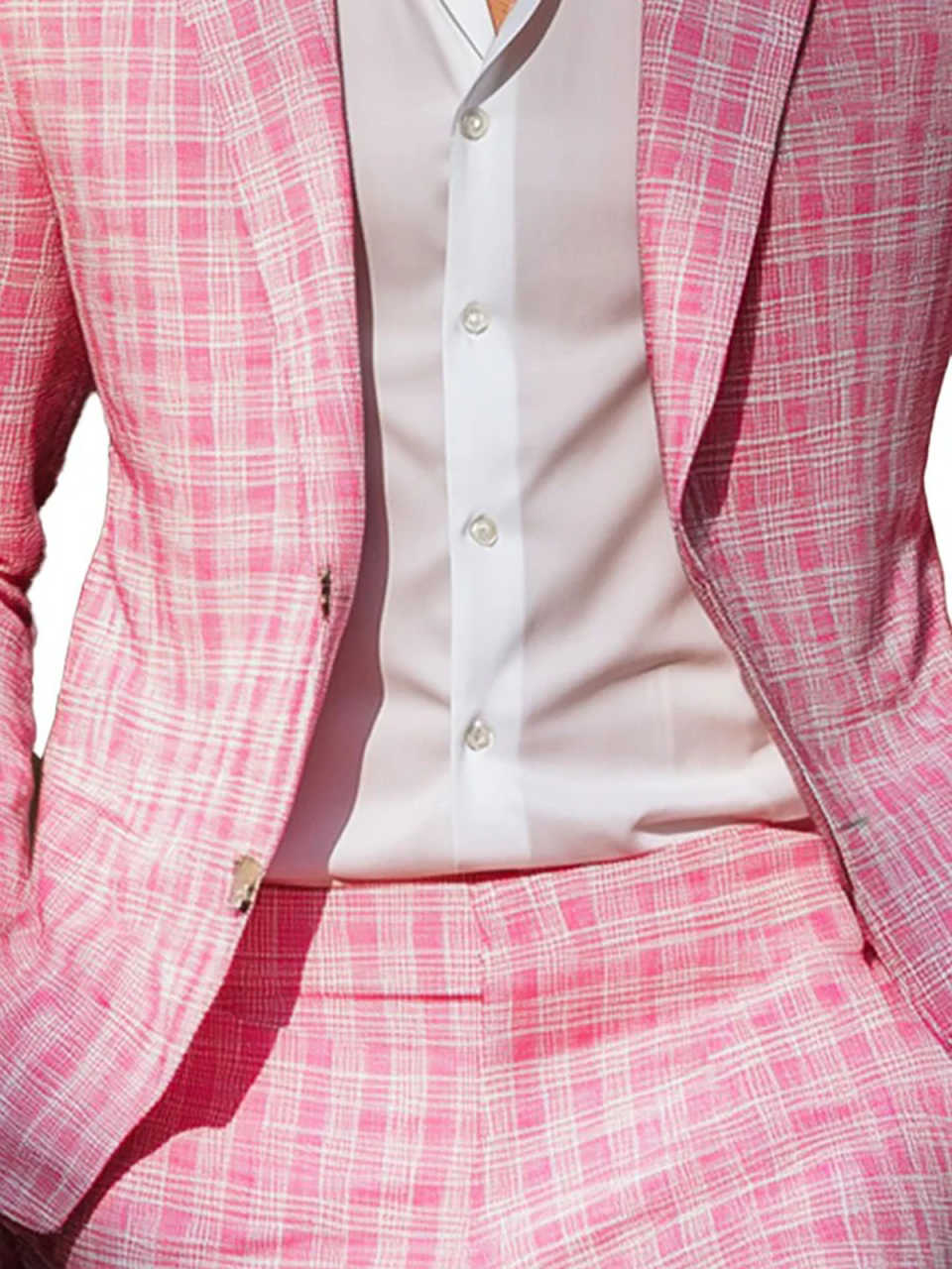 Letnie różowe męskie smokingi  – Men Formal Wear Pink recenzja i cena