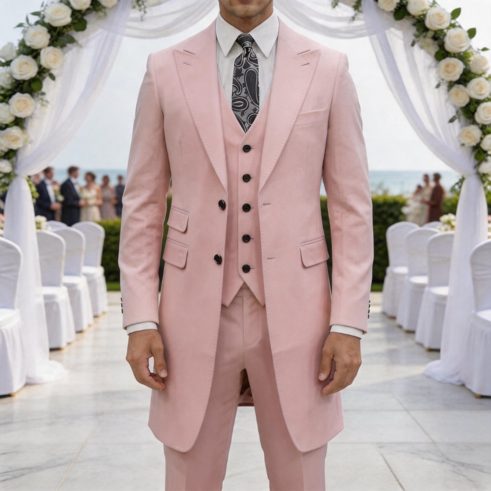 Elegancki męski garnitur slim  – Men Formal Wear In Summer recenzja i cena