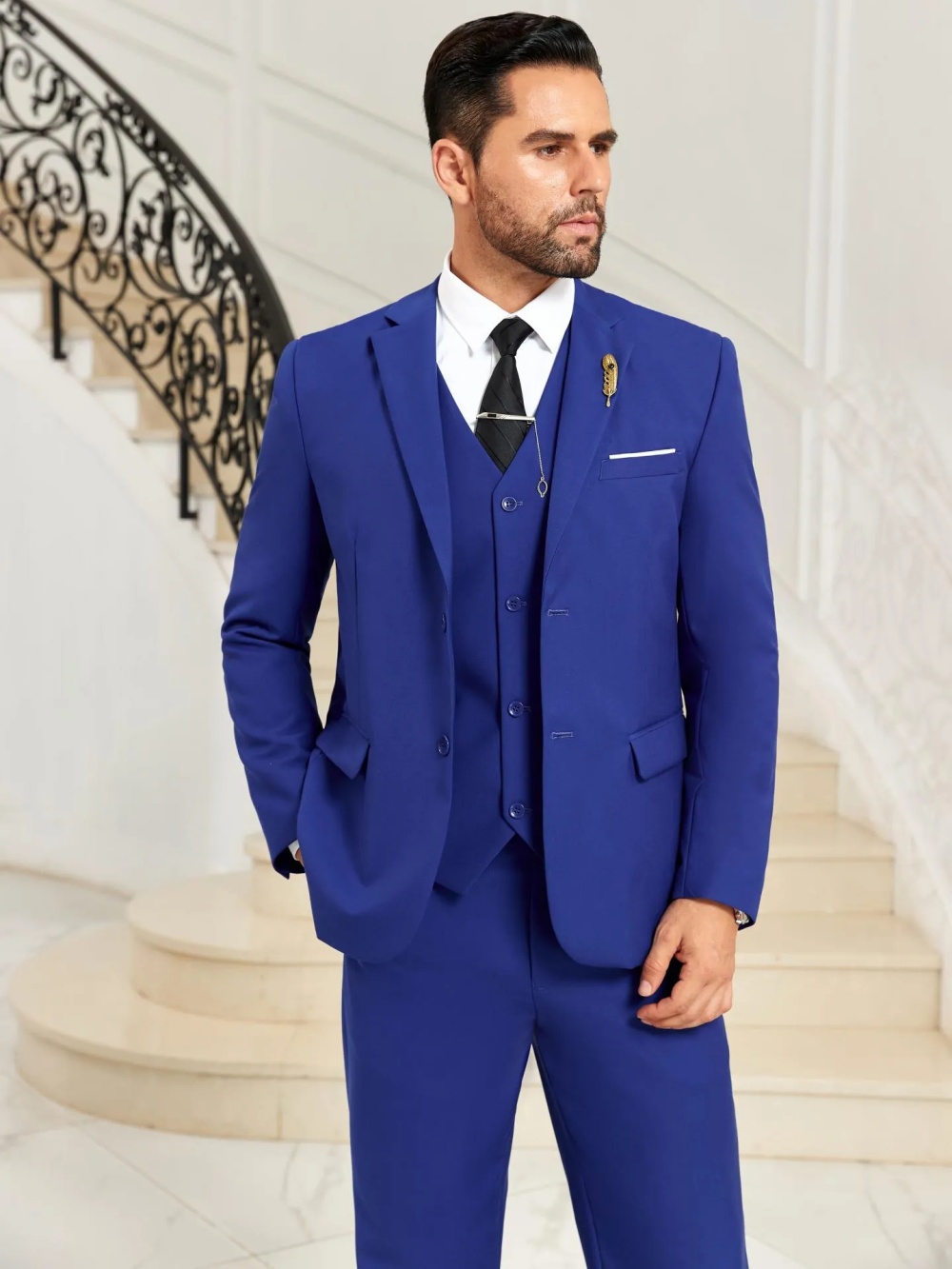 Nowe niebieskie męskie garnitu – Men Formal Party Wear Outfit recenzja i cena