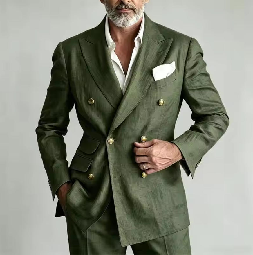 Męski lniany garnitur: marynar – Men Linen Formal Wear recenzja i cena