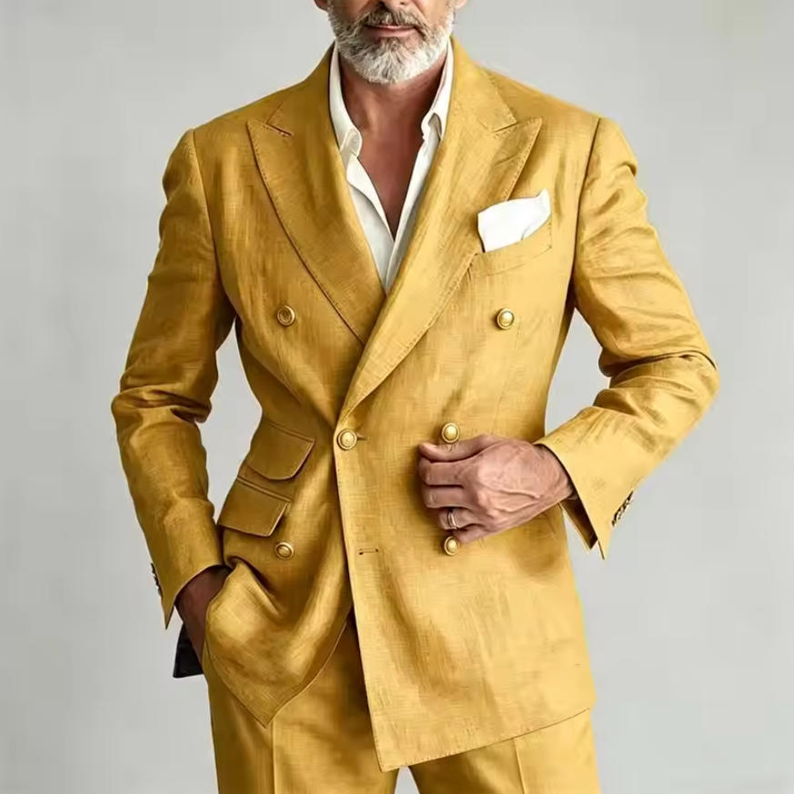 Męski lniany garnitur: marynar – Men Linen Formal Wear recenzja i cena