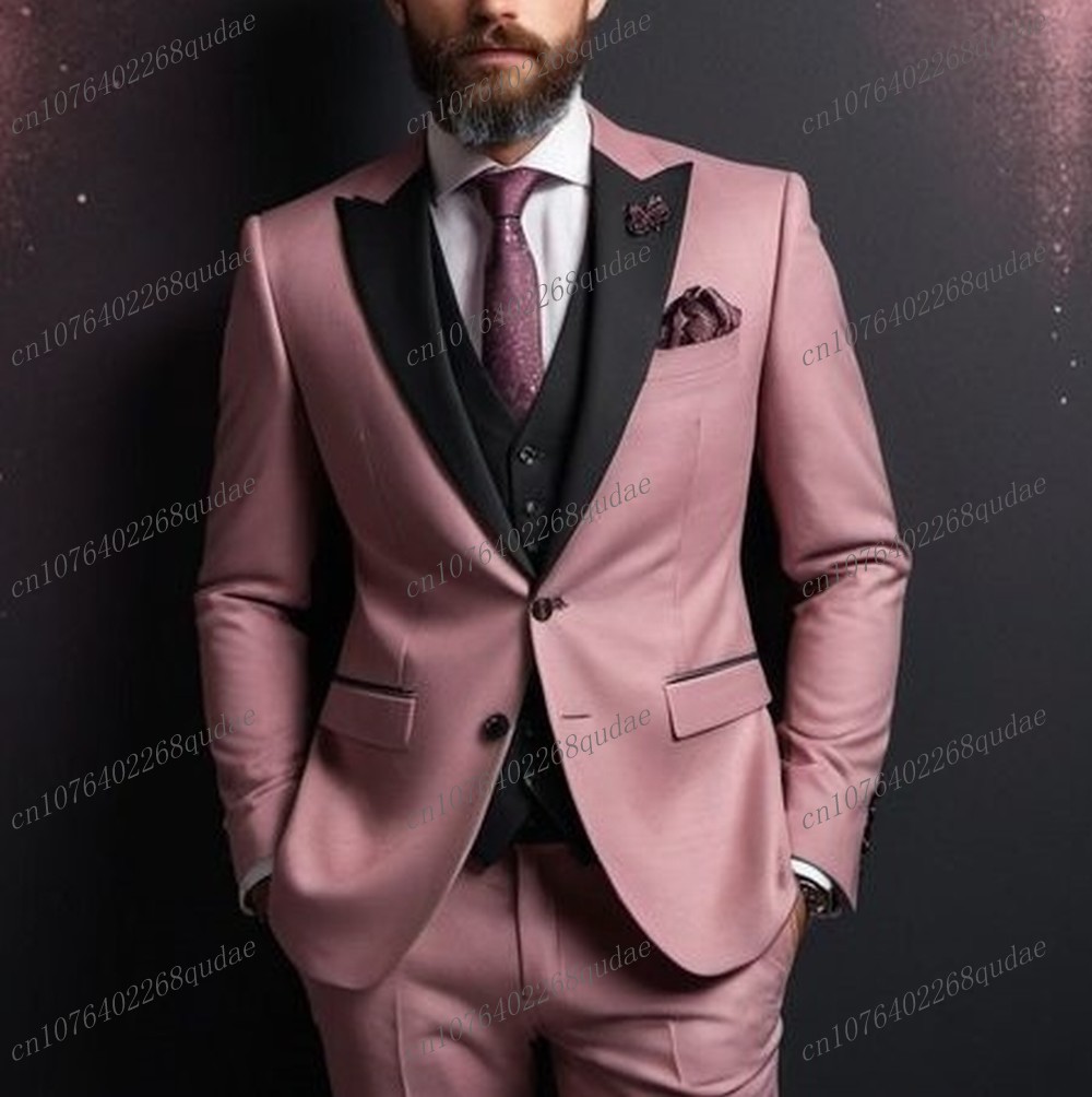Ciemnoróżowy i czarny garnitur – Men Formal Wear Pink recenzja i cena