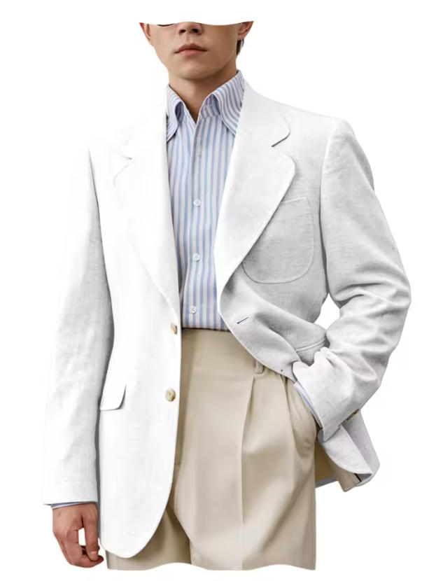 Lniana marynarka męska 1 szt.  – Men Formal Wear For Summer recenzja i cena