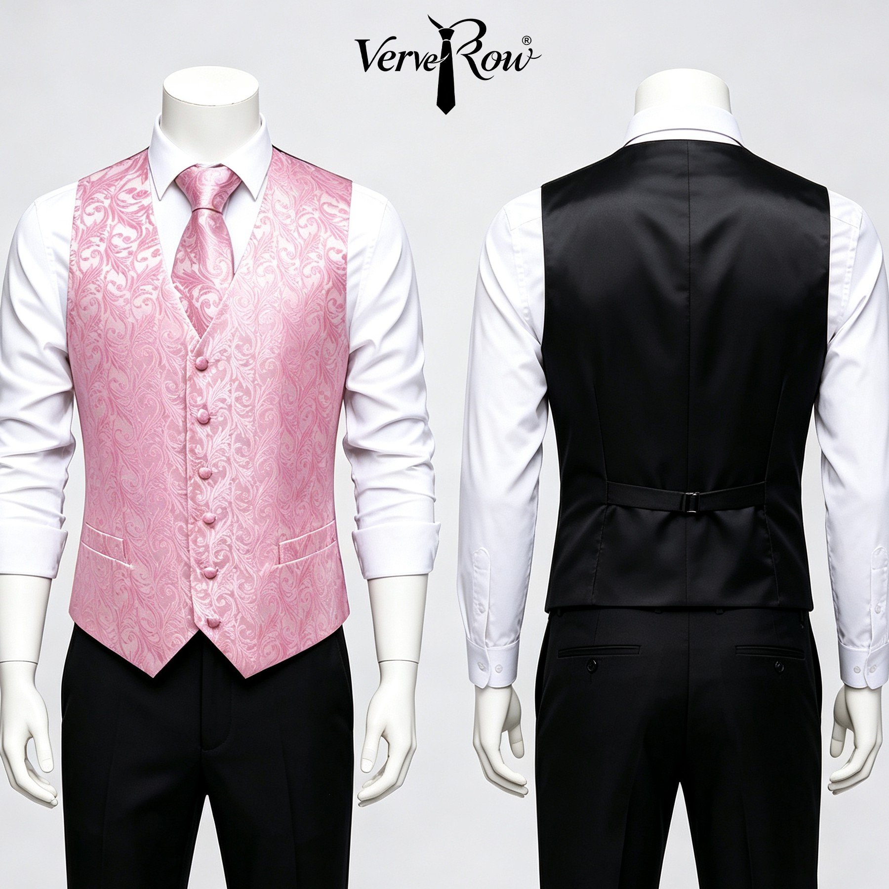 Męski różowy krawat, poszetka, – Men Formal Wear Pink recenzja i cena