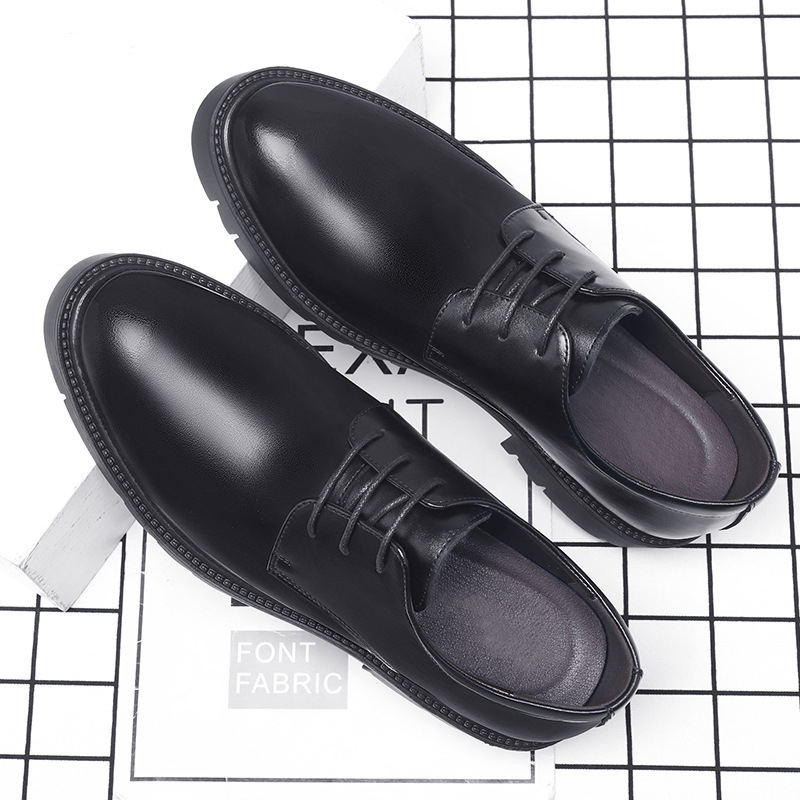 Męskie czarne skórzane sznurow – Men Formal Wear Dress recenzja i cena