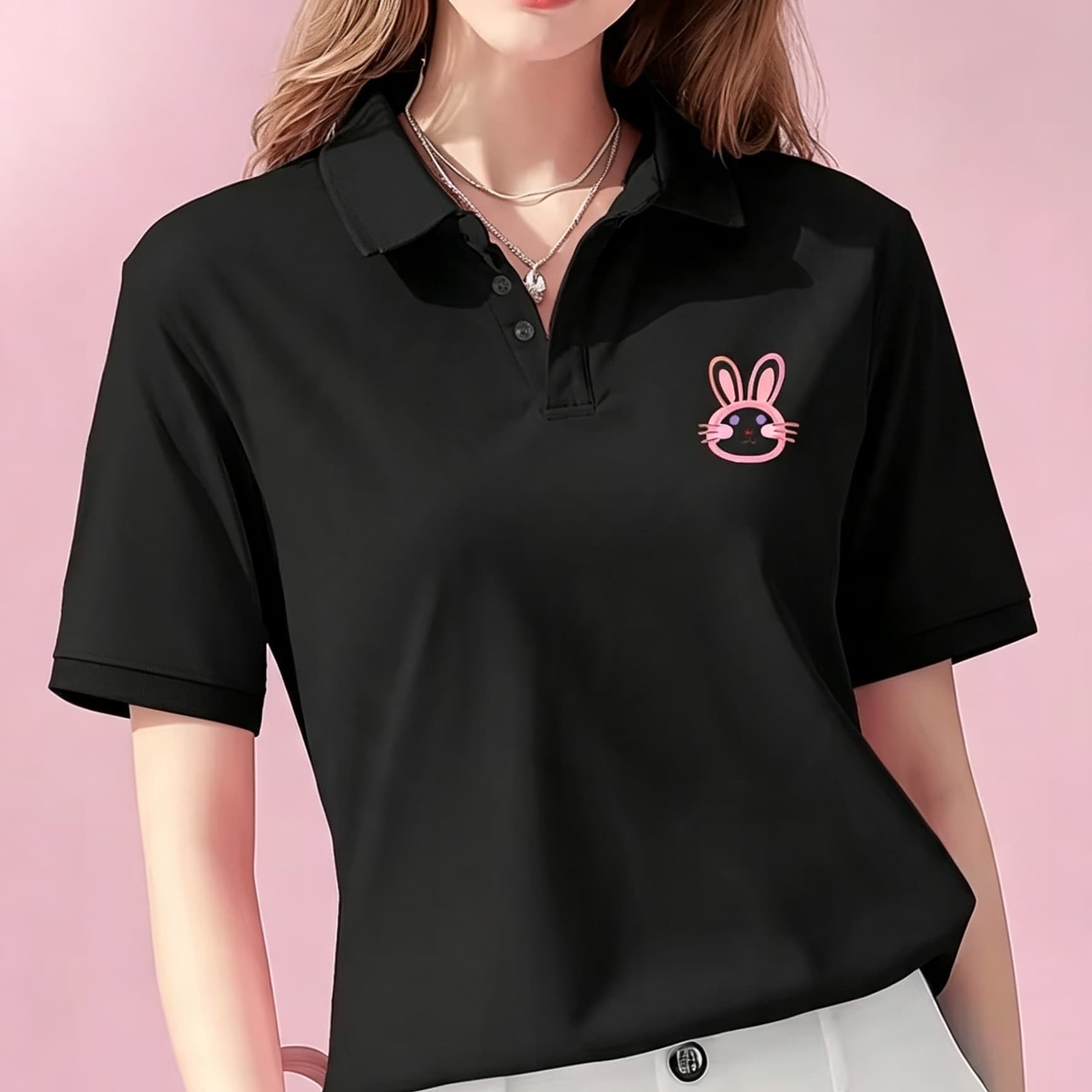 Unisexowa czarna koszulka polo – Men Formal Wear Pink recenzja i cena
