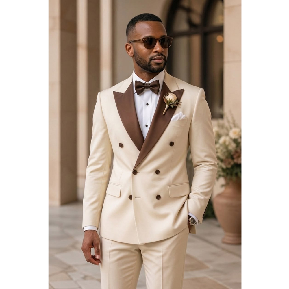 Męski dwurzędowy smoking z ost – Men Formal Party Wear Outfit recenzja i cena